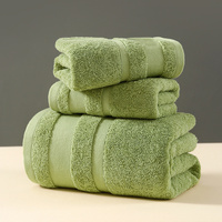 Green Luxury 3-Piece 100% Cotton Towel Set - Bath, Hand &amp; Face Towels