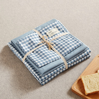Blue 4-Piece Cotton Bedding Set - Fits 1.5m/1.8m Beds (Duvet Cover 200x230cm, Bed Sheet 230x250cm)