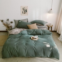 Dark Grey 4-Piece Cotton Bedding Set - Fits 1.5m/1.8m Beds (Duvet Cover 200x230cm, Bed Sheet 230x250cm)