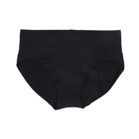 L Black 3-Pack High-Waist Microfiber Shaping Briefs - Seamless Full-Coverage Tummy Control Panties