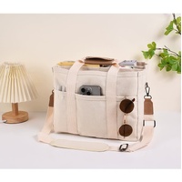 White Large Capacity Multi-Compartment Tote Bag - Stylish and Versatile for Women, Ideal for Organizing Essentials or as a Mommy Bag(Photography props
