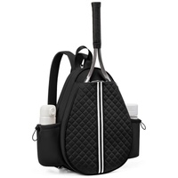 Black Lightweight Waterproof Tennis Racket Backpack - Multifunction Sling and Backpack for Men and Women(The water cup racket is a shooting prop and i