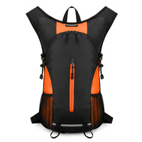 Black and Orange Patchwork Style Lightweight Outdoor Cycling Backpack - Durable and Water-Resistant Oxford Fabric, Large Capacity Sports Hiking Bag, U