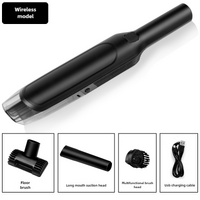 Black Wireless Handheld Car Vacuum Cleaner - 8000Pa Suction, USB Rechargeable, Wet &amp; Dry Use, Lightweight with Washable Filter, 40-Minute Runtime, Mul