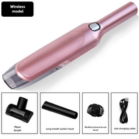 Pink Wireless Handheld Car Vacuum Cleaner - 8000Pa Suction, USB Rechargeable, Wet &amp; Dry Use, Lightweight with Washable Filter, 40-Minute Runtime, Mult