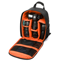 Orange Lining Water-Resistant DSLR Camera Backpack with Tripod Holder, Lightweight and Spacious Photography Bag for Outdoor Use(Camera and accessories