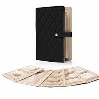 1 Piece Black Luxury Leather Loose-Leaf Jewelry Organizer - Portable Large-Capacity Storage Book for Earrings and Necklaces(Jewellery is a shooting pr
