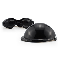 Size M Black Pet Helmet &amp; Goggles Set - Adjustable Safety Gear for Dogs, UV Protection, Durable ABS Material, Stylish Outdoor Accessory