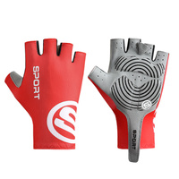 Size XL Red Breathable Half-Finger Cycling Gloves - Anti-Slip, Shockproof, and Durable for Men &amp; Women