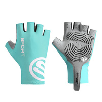Size M Blue Breathable Half-Finger Cycling Gloves - Anti-Slip, Shockproof, and Durable for Men &amp; Women