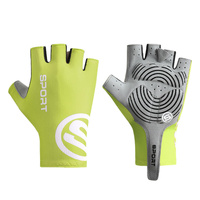 Size L Bright Green Breathable Half-Finger Cycling Gloves - Anti-Slip, Shockproof, and Durable for Men &amp; Women