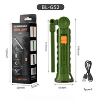 2 Pcs Green 360° Rotating COB LED Magnetic Work Light - Multi-Mode Rechargeable Flashlight for Automotive Repair &amp; Emergency Lighting