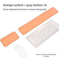 Orange And Grey (Keyboard Wrist Guard + Mouse Wrist Guard) Premium Dual-Sided PU Leather Keyboard Wrist Rest and Mouse Pad Set - Ergonomic Support for