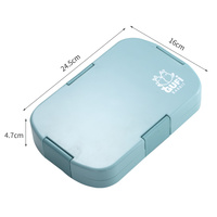 Blue Kids&#39; Lunch Box with Compartments - BPA-Free Microwave Safe Bento Box for School Meals