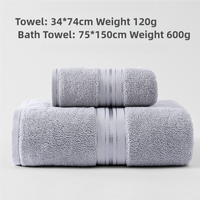 Grey Luxury Cotton Towel Set(Towel + Bath Towel) - Quick Dry, Extra Thick &amp; Absorbent, Perfect for Bath &amp; Beach