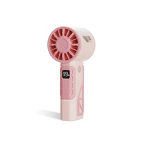 Pink 100-Speed Mecha Handheld Fan | USB Rechargeable High-Speed Mini Fan | Powerful &amp; Silent | Lightweight 150g with 6-8 Hour Battery Life