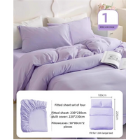 4 Packaging Purple Disposable Travel Bedding Set - Waterproof &amp; Clean, Soft Non-Woven Fabric, 4 Pieces Set for Twin Beds