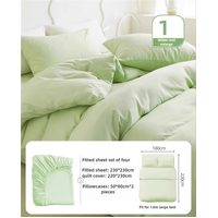 4 Packaging Green Disposable Travel Bedding Set - Waterproof &amp; Clean, Soft Non-Woven Fabric, 4 Pieces Set for Twin Beds