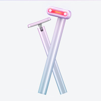 Gradient Pink Eye Massager for Dark Circles and Puffiness, Portable EMS Microcurrent Beauty Device for Skin Firming, Wrinkle Reduction, and Eye Care