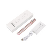 Pink LED Facial Skincare Wand - Portable Eye Care Device, EMS Microcurrent &amp; Red Light Therapy for Wrinkles, Dark Circles, and Puffiness Relief