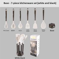 White And Black Set High-Temperature Resistant 7-Piece Silicone Kitchen Utensils Set – Non-Stick Cooking Tools, Food-Grade Silicone, Heat-Resistant Sp