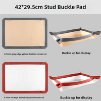 2-piece set (Gray Edge Yellow Background + Red Edge White Background) Non-stick Silicone Baking Mat for Oven &amp; Microwave | Reusable, Thickened Fiber B