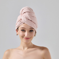 2 Pcs Pink Super Absorbent Waffle Weave Hair Towel, Multi-Functional Quick Drying Turban for Women, Soft &amp; Fast Drying Head Wrap