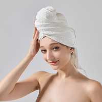2 Pcs White Super Absorbent Waffle Weave Hair Towel, Multi-Functional Quick Drying Turban for Women, Soft &amp; Fast Drying Head Wrap