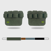 2 Pairs Dark Green Premium Leather Grip Protection for Fitness | 4-Finger Cowhide Weightlifting Gloves - Durable, Non-Slip, and Abrasion-Resistant Sup