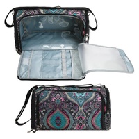 Geometric Patterns Multi-Functional Crochet Hook and Yarn Storage Bag – Convenient Carrying Case for Crochet, Knitting Tools, and Yarn, with Stylish P
