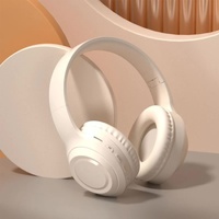 Off White Wireless Headphones - 400mAh, 16H Playtime, SD Card &amp; Aux Support