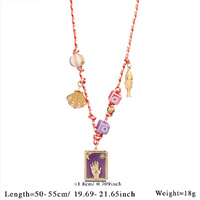 Purple Pendant Style Colorful Necklace for Women - Trendy Hand &amp; Shell Jewelry Set