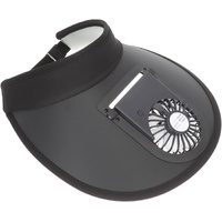 2 Pcs Black UV Protection USB Rechargeable Fan Hat - Adjustable Large Brim Sun Hat with 3-Speed Wind Control