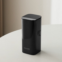 Black Silver Automatic Lifting Makeup Brush Holder with 4 Compartments, Large Capacity Cosmetic Brush Organizer(Makeup brushes are shooting props and 