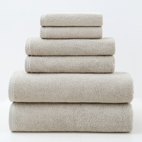 Beige Premium Cotton Towel Set - 6 Pieces, Soft &amp; Absorbent Bath Towels for Adults