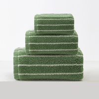 Green Soft and Absorbent Cotton Towel Set | 3-Piece Luxury Bath Towels - Ideal for Adults, Face &amp; Bath Towels