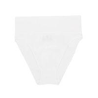 3 Pcs Size S White Microfiber High-Waisted Thong Underwear with Tummy Control – Slimming Comfort