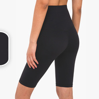 Size M Black Seamless High-Waisted Yoga Shorts for Women - Tummy Control &amp; Butt Lifting Fitness Shorts