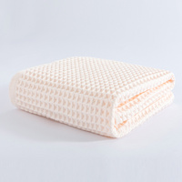 Light Pink Pure Cotton Waffle Weave Bath Towel - Soft, Absorbent &amp; Extra Large 70x140 cm for Home Use
