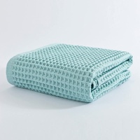 Green Pure Cotton Waffle Weave Bath Towel - Soft, Absorbent &amp; Extra Large 70x140 cm for Home Use