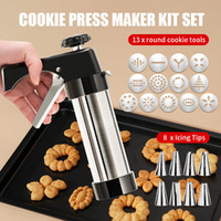Complete Cookie Press Maker Kit Set - 13 Cookie Tools &amp; 8 Icing Tips for Perfect Baking
