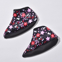 6 Pairs Women&#39;s Cozy Floral Bunny Non-Slip Mid-Calf Socks - Warm Fleece-Lined High-Top Floor Socks for Fall &amp; Winter