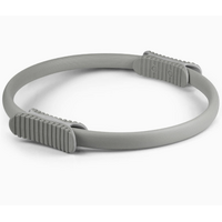 2 PCS Grey 38cm Pilates Ring Circle with Comfort Foam Handles for Core &amp; Muscle Toning