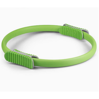 2 PCS Green 38cm Pilates Ring Circle with Comfort Foam Handles for Core &amp; Muscle Toning