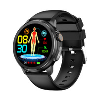 Black Round 1.3&quot; Touch Screen Smartwatch with Heart Rate &amp; Fitness Tracking