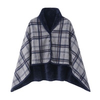 Grey Rasa 100x140cm Wearable Fleece Blanket - Soft, Warm &amp; Anti-Pilling, Stylish Plaid Design