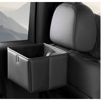 Black Foldable Car Trash Bin and Storage Box - 23x17x15cm, Space-Saving, Convenient Design