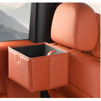 Orange Foldable Car Trash Bin and Storage Box - 23x17x15cm, Space-Saving, Convenient Design