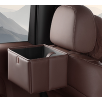Brown Foldable Car Trash Bin and Storage Box - 23x17x15cm, Space-Saving, Convenient Design