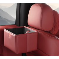 Red Foldable Car Trash Bin and Storage Box - 23x17x15cm, Space-Saving, Convenient Design